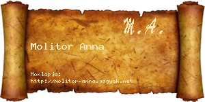 Molitor Anna névjegykártya