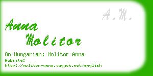 anna molitor business card
